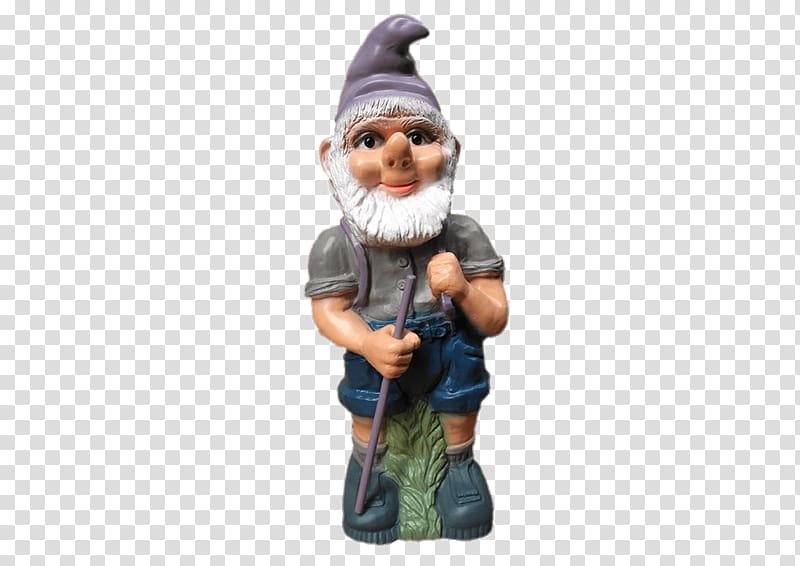 gnome holding stick figurine illustration, Garden Gnome Holding Stick transparent background PNG clipart