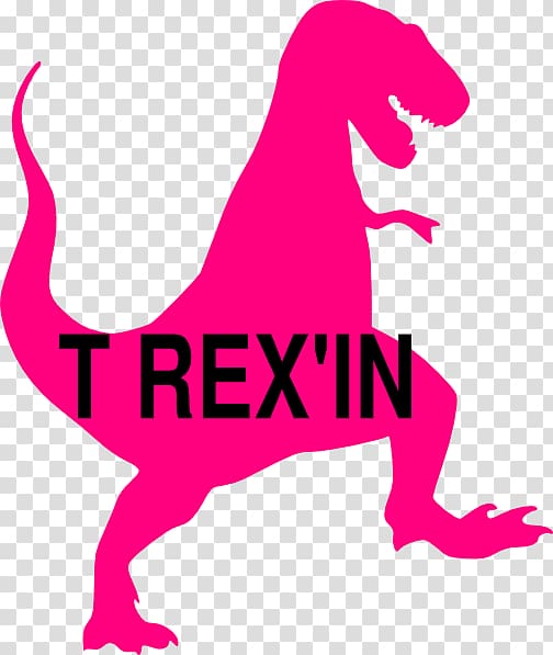 Tyrannosaurus Velociraptor Dinosaur Silhouette, pink 3 transparent background PNG clipart