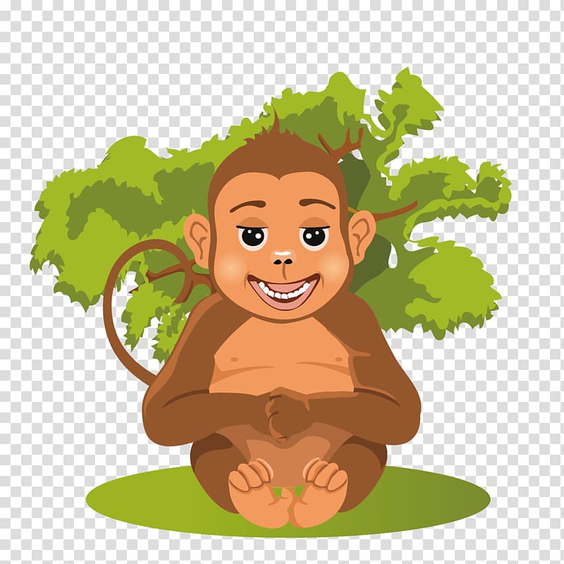 Baby Jungle Animals Cartoon, Monkeys frolic transparent background PNG clipart