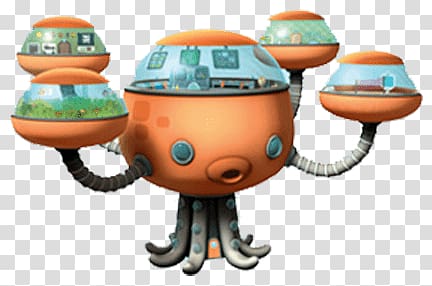 orange and gray octopus robot illustration, Octopod transparent background PNG clipart