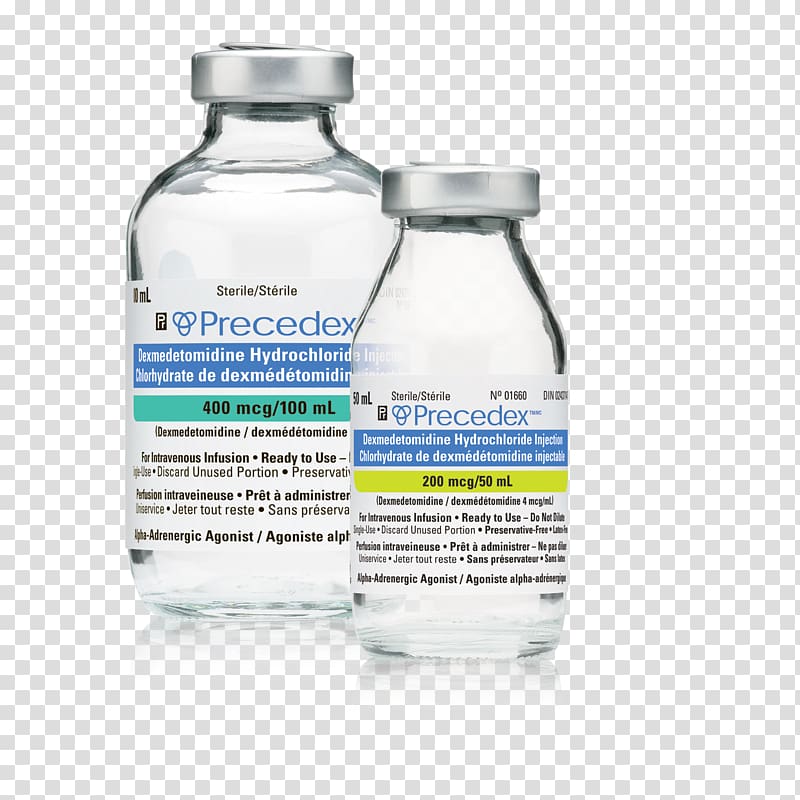 Injection Vial Dexmedetomidine hydrochloride, ready-to-use transparent background PNG clipart