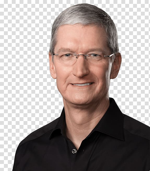man in black button-up shirt smiling , Tim Cook Portrait transparent background PNG clipart