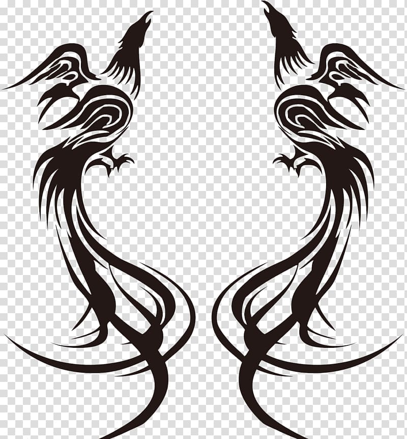 two black bird papercutting phoenix chinese paper cutting fenghuang black phoenix peacock stick figure transparent background png clipart hiclipart two black bird papercutting phoenix