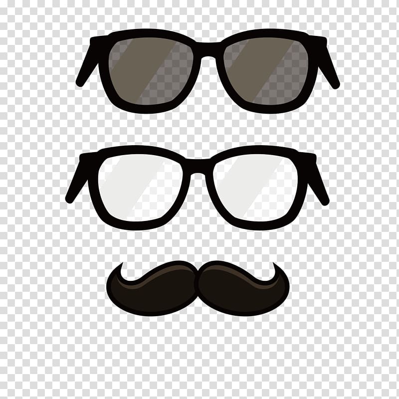 Sunglasses Beard Designer, black glasses beard decoration transparent background PNG clipart