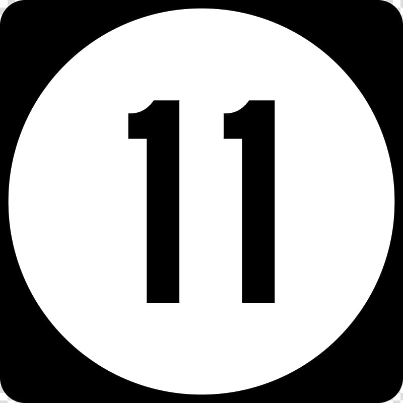 U.S. Route 11 Number Highway Road U.S. Route 66, 11 transparent background PNG clipart