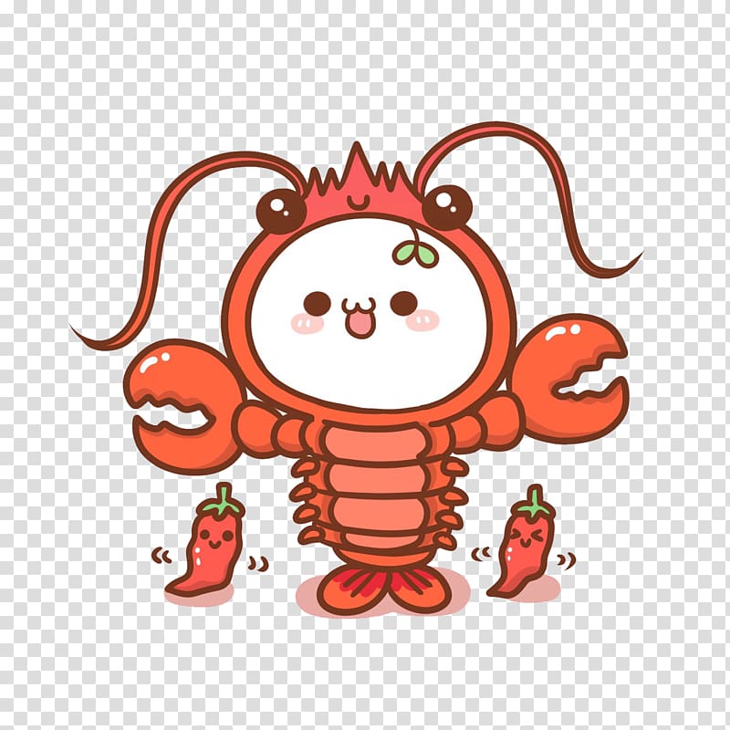 China Emoji Lobster, Lobster tail with chili sauce transparent background PNG clipart