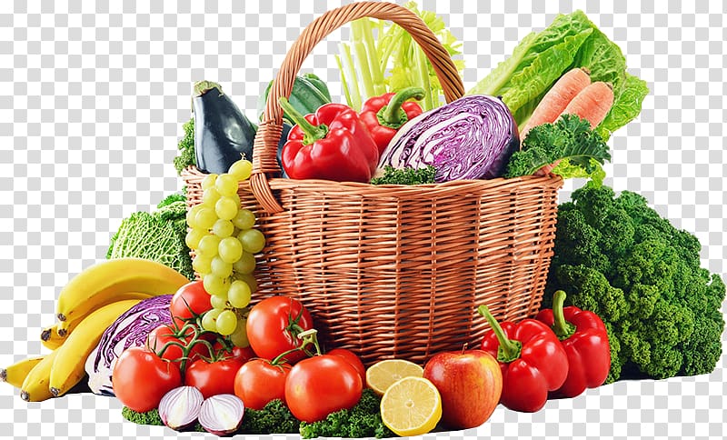 fruits and vegetables basket clipart