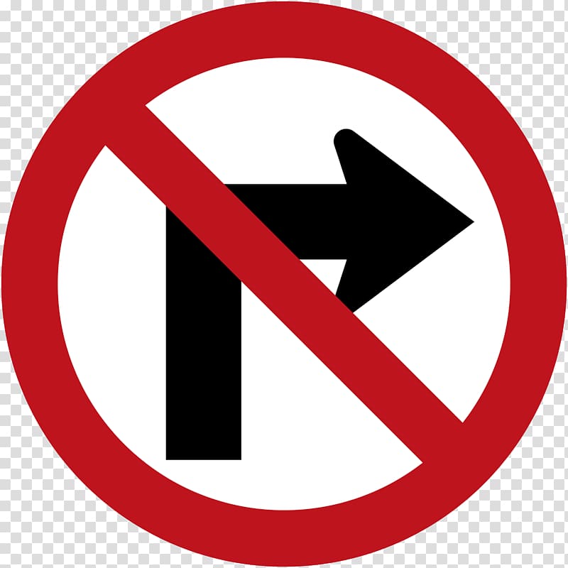 Turn on red Traffic sign Regulatory sign, Road Sign transparent background PNG clipart