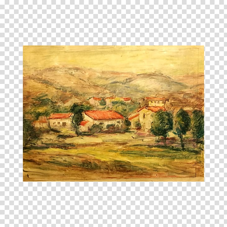 Watercolor painting Farm, hillside transparent background PNG clipart