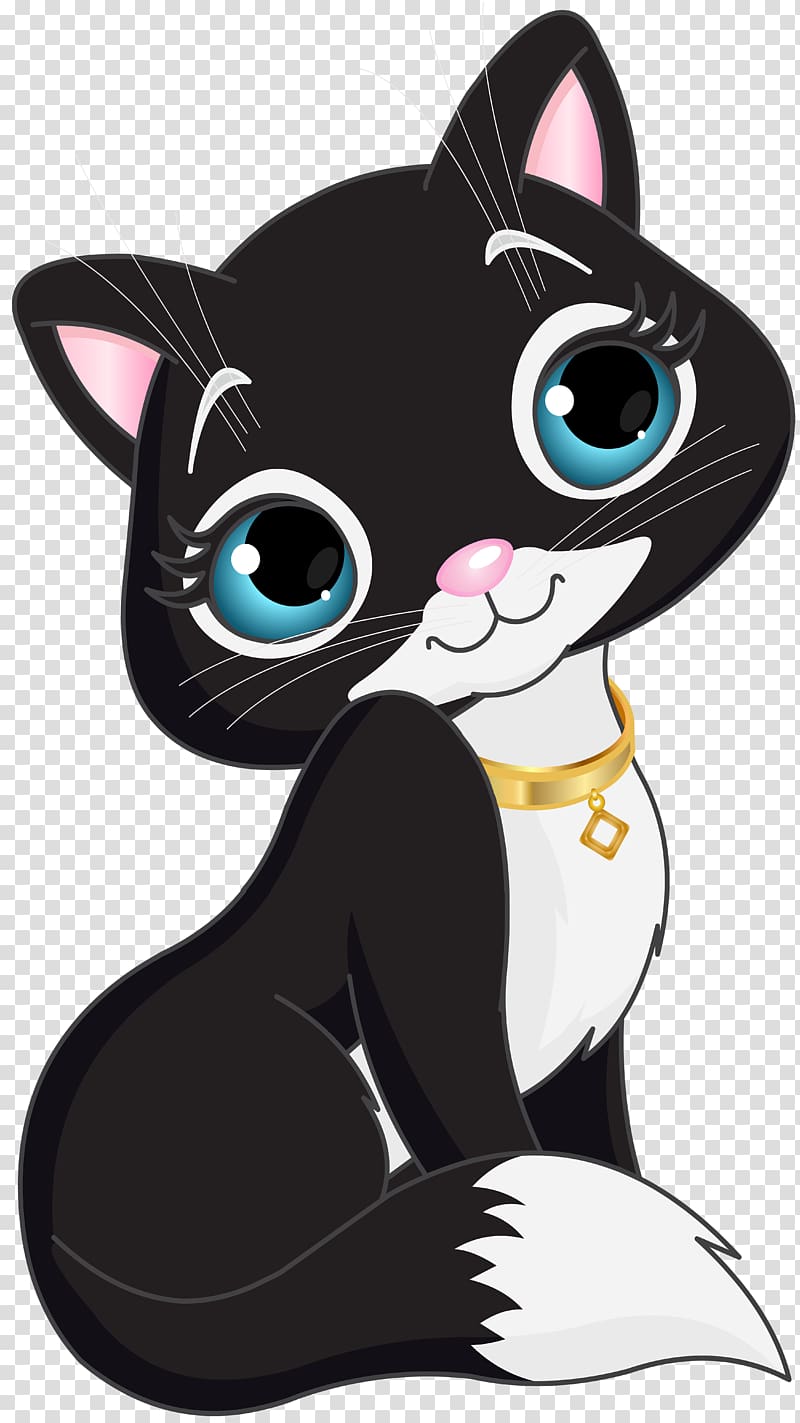 black and white cat illustration, Ragdoll Siberian cat Burmese cat Kitten Cartoon, Black Kitten Cartoon transparent background PNG clipart
