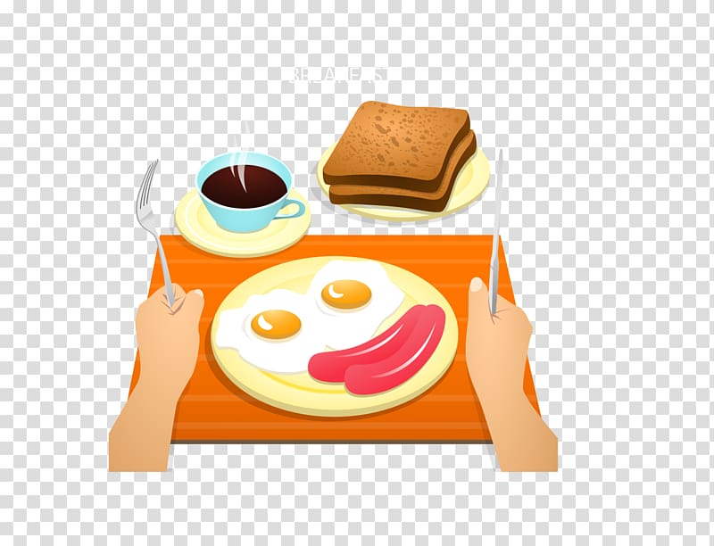 Coffee Breakfast Roti Toast, Cartoon Breakfast transparent background PNG clipart