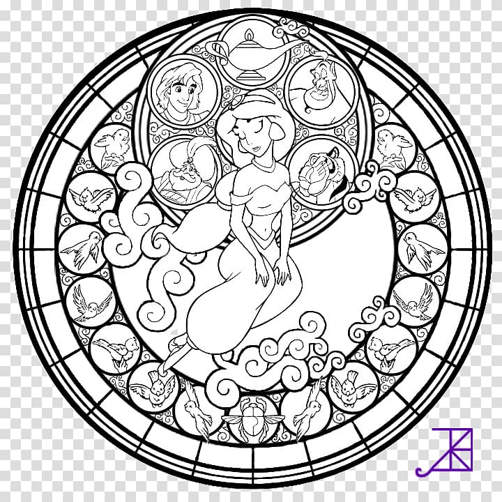 Kingdom Hearts Birth by Sleep Coloring book Stained glass, glass transparent background PNG clipart