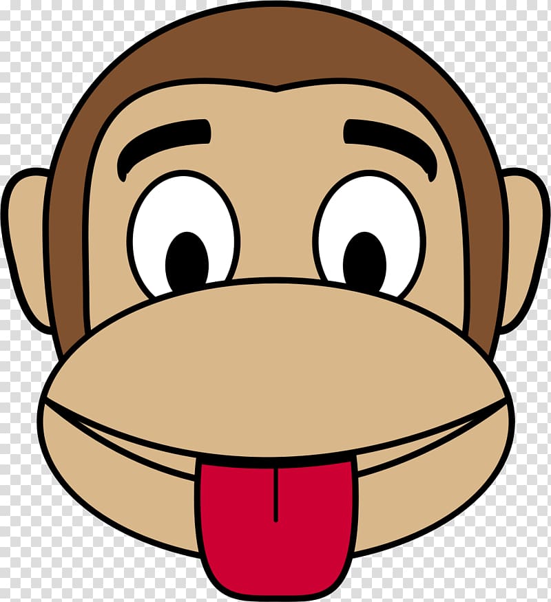 Monkey Face Cartoon , Tongue Out transparent background PNG clipart