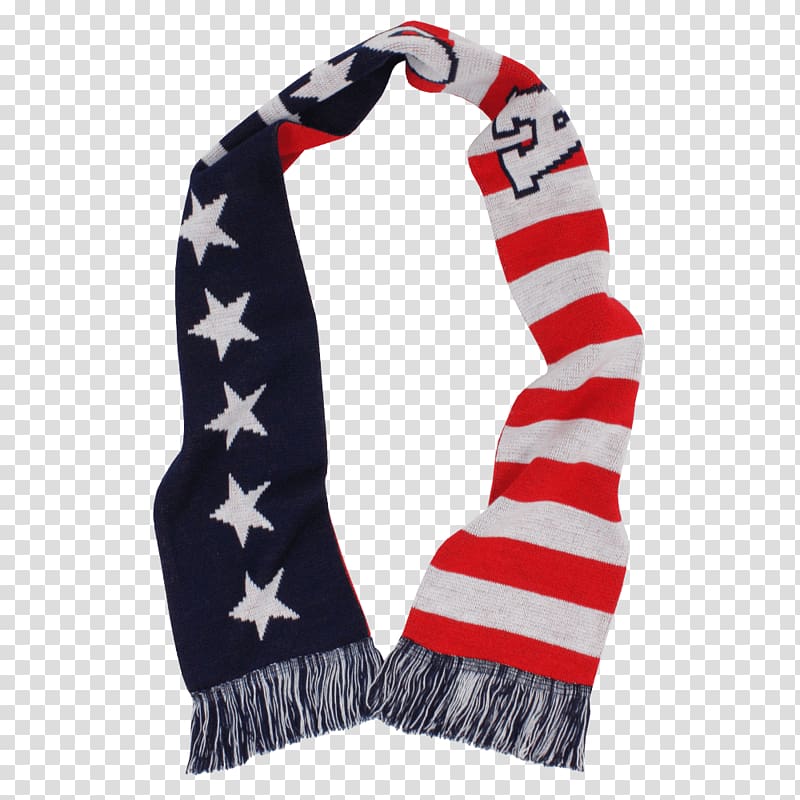 blue, red, and white American flag scarf, USA Scarf transparent background PNG clipart