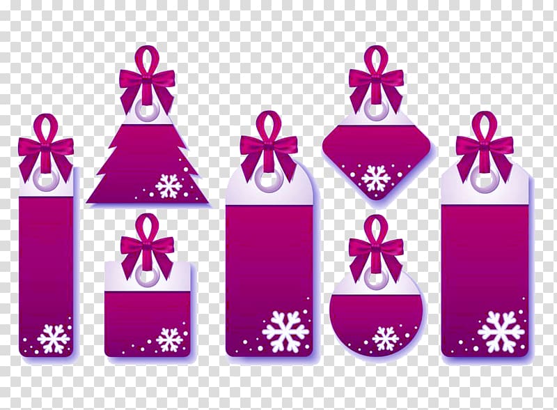 Christmas, Christmas snowflake purple label transparent background PNG clipart