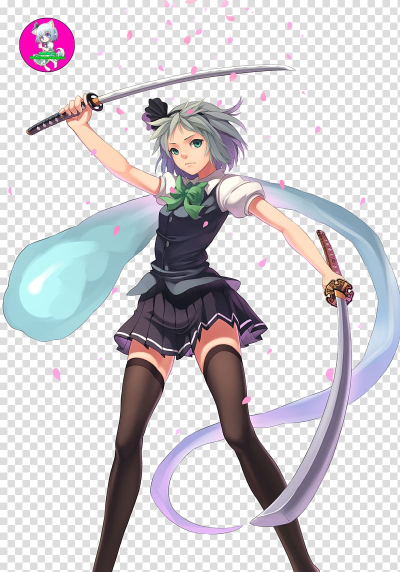 Scarlet Weather Rhapsody Lotus Land Story Youmu Konpaku Team Shanghai Alice, katana transparent background PNG clipart