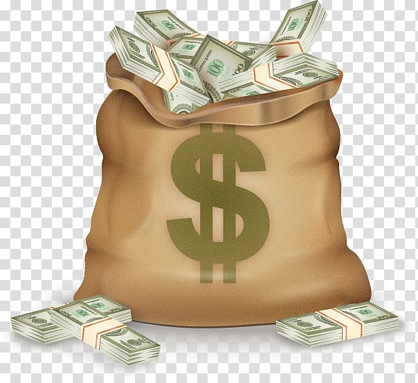 Money bag Money bag Finance, Marked by a dollar sign pocketbook transparent background PNG clipart