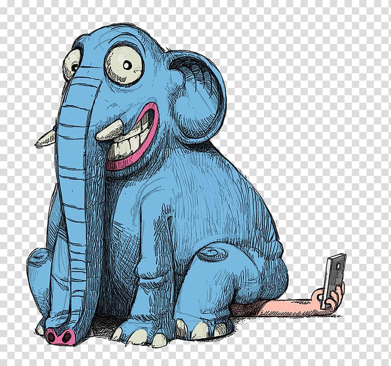 Art Creativity Idea, Blue Elephant transparent background PNG clipart