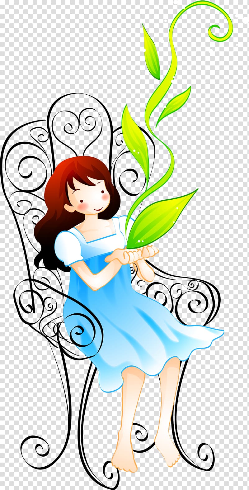 Child Magical girl Illustration, Beautiful flower fairy transparent background PNG clipart