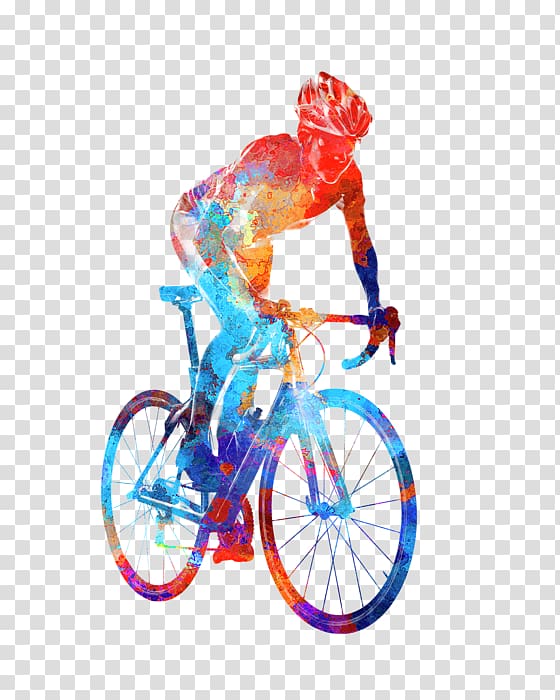 Cycling Road bicycle Watercolor painting Triathlon Poster, cycling transparent background PNG clipart