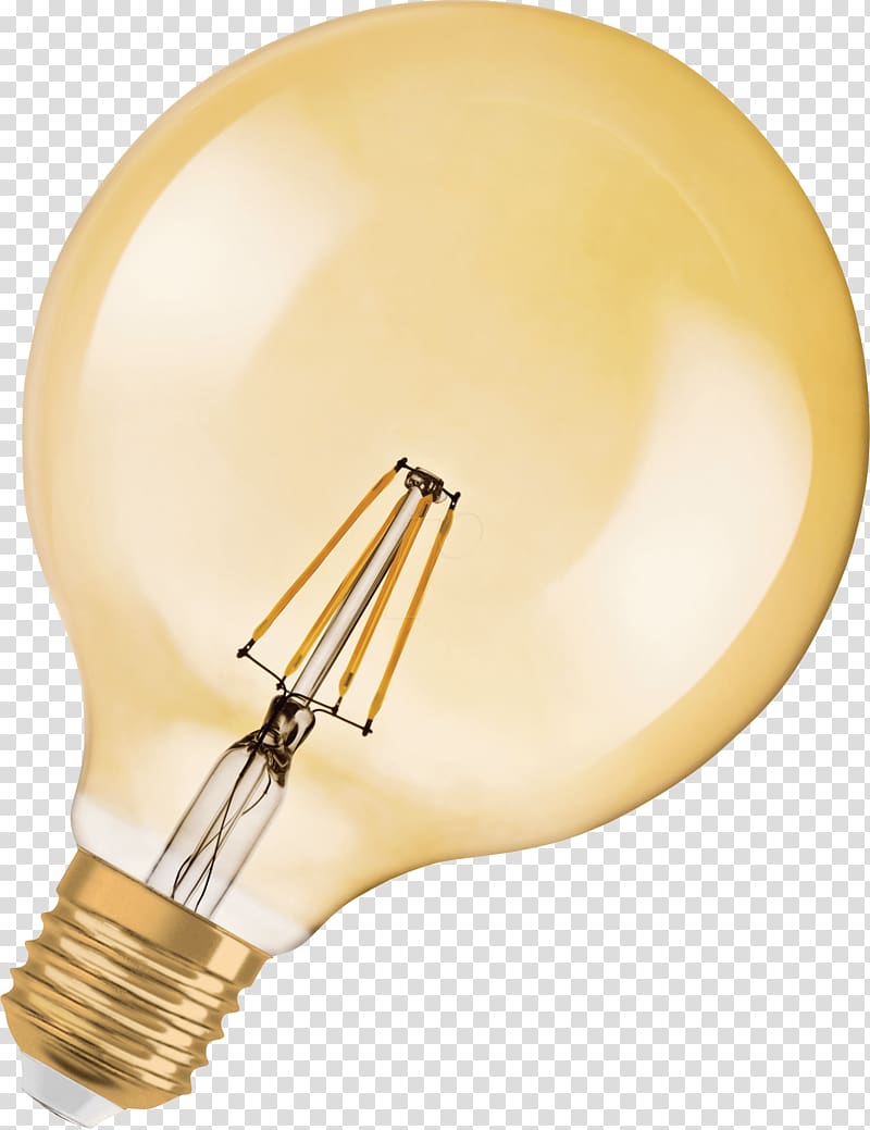 LED lamp Incandescent light bulb LED filament Edison screw, Light bulb transparent background PNG clipart