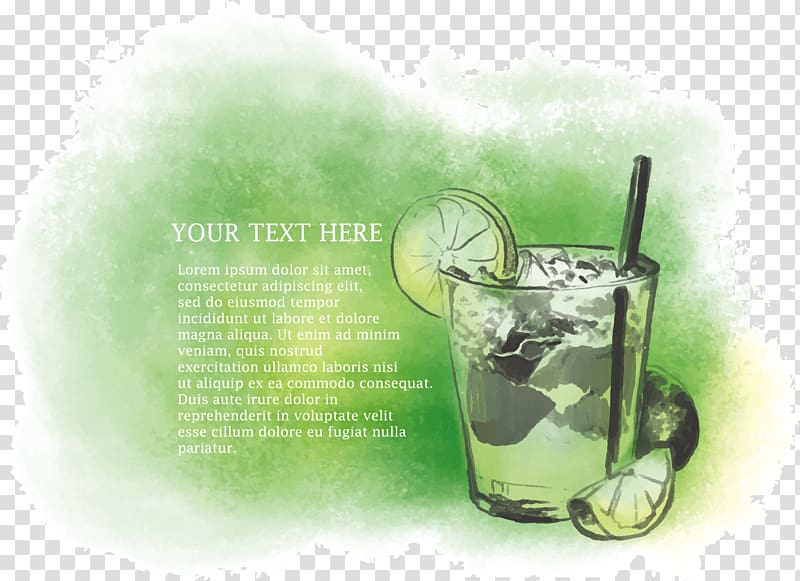 Caipirinha Cocktail Tea Limeade, Green tea with lemon transparent background PNG clipart