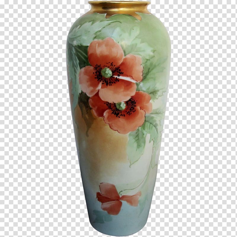 Vase, hand painted hydrangea transparent background PNG clipart