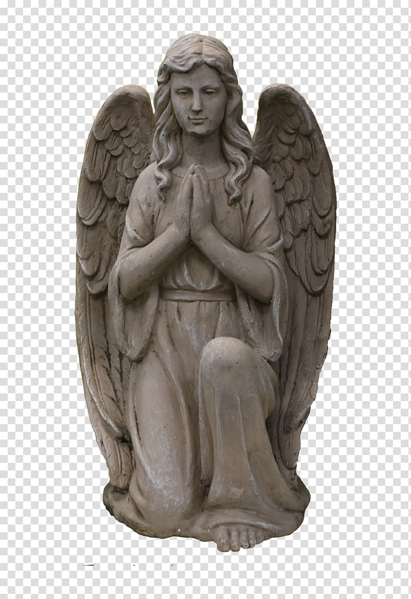 Angel Statue Classical sculpture Stone carving, Grave transparent background PNG clipart
