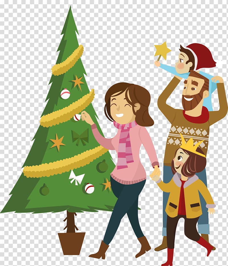 Christmas tree Family Euclidean , Christmas family transparent background PNG clipart
