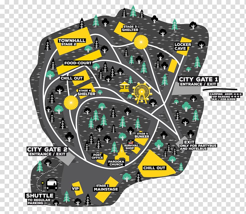 Parookaville Geländeplan Music festival Site plan, city map transparent background PNG clipart