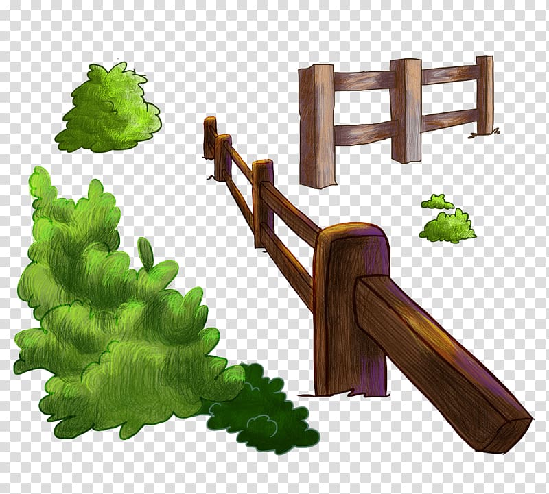 Fence Palisade, Cartoon bush transparent background PNG clipart