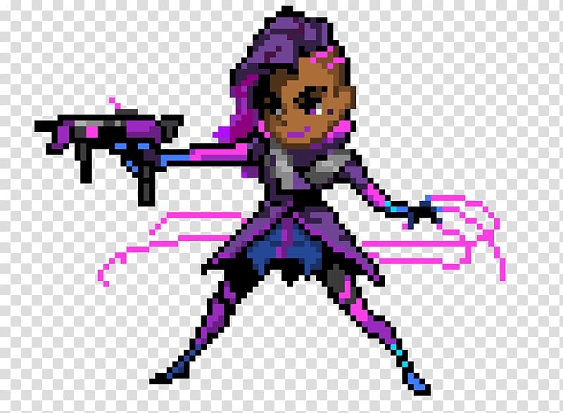 Characters of Overwatch Sombra Pixel Portable Network Graphics, dva art transparent background PNG clipart