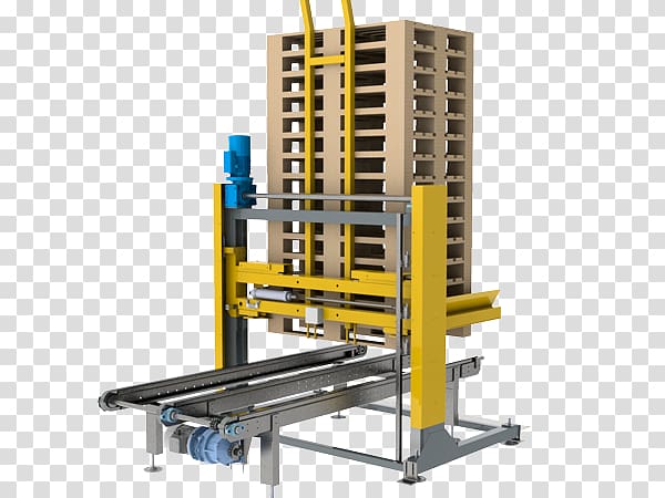Pallet Machine Conveyor belt Stacker Chain conveyor, full pallet transparent background PNG clipart