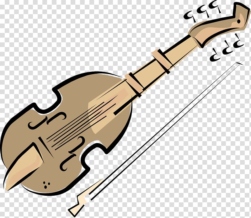 Bass guitar Bass violin Musical instrument, Cartoon violin transparent background PNG clipart