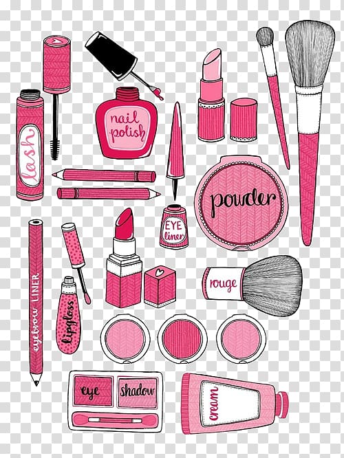 Cosmetics Illustration Drawing Make-up artist, Messy Art Supplies Tumblr transparent background PNG clipart