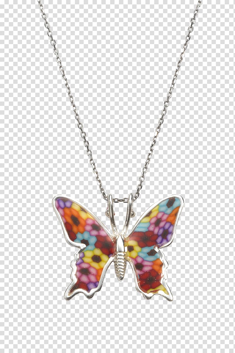 Necklace Butterfly Charms & Pendants Earring Silver, necklace transparent background PNG clipart