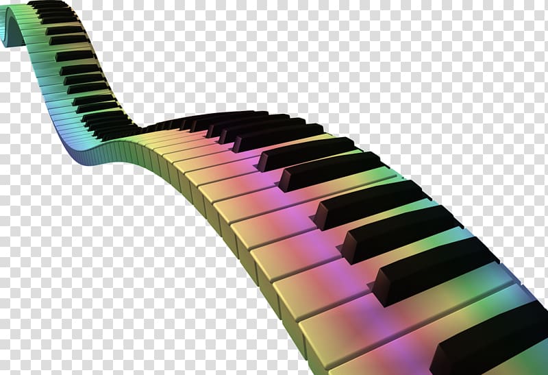 Piano Musical keyboard , beautiful rainbow transparent background PNG clipart