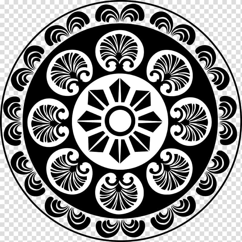 Black and white Motif Pattern, design transparent background PNG clipart