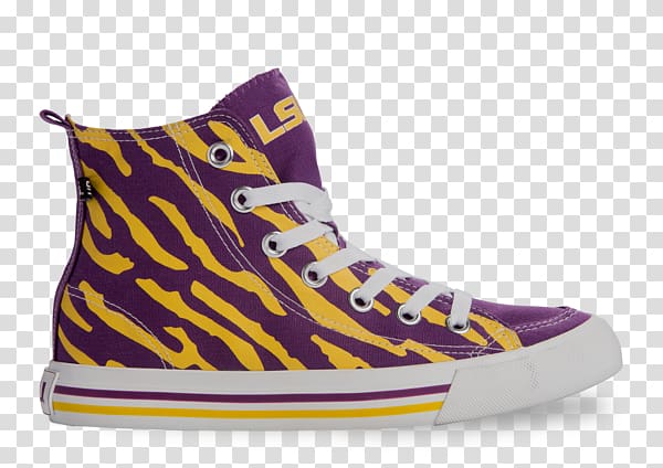 Louisiana State University LSU Tigers women\'s basketball LSU Tigers women\'s soccer Alabama–LSU football rivalry Sneakers, tiger print transparent background PNG clipart