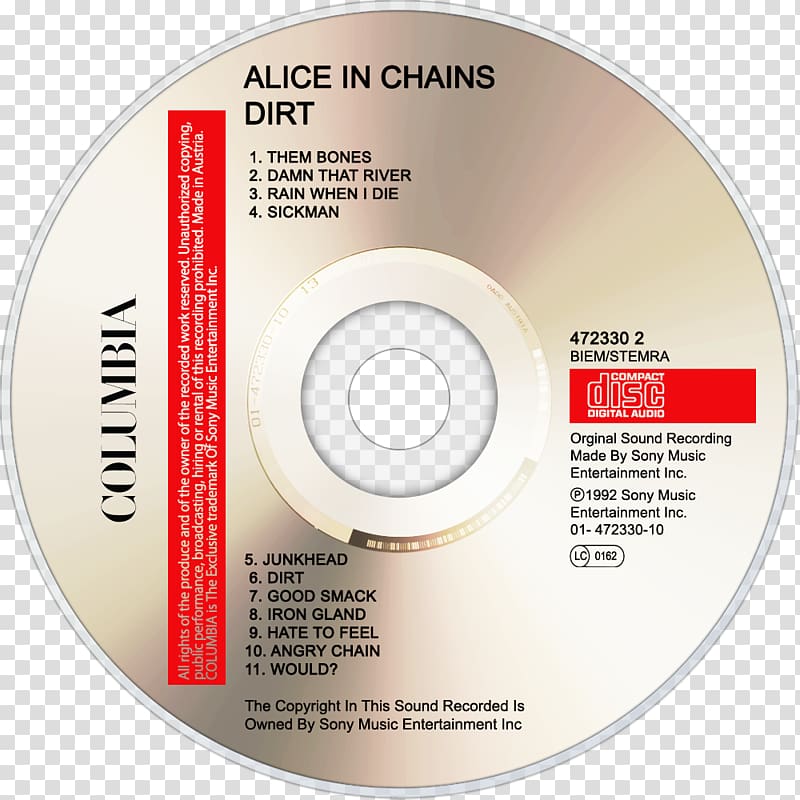 Compact disc Alice In Chains Dirt Nothing Safe: Best of the Box Grunge, Alice in Chains transparent background PNG clipart