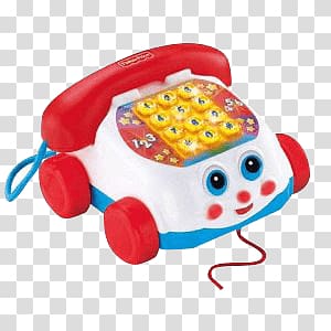 white, blue, and red Fisher-Price toy telephone illustration, Fisher Price Phone transparent background PNG clipart