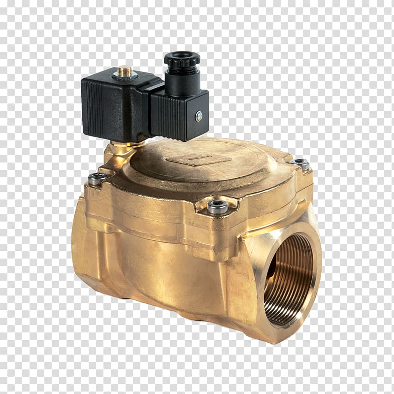 Solenoid valve Brass Butterfly valve Pilot-operated relief valve, Solenoid Valve transparent background PNG clipart
