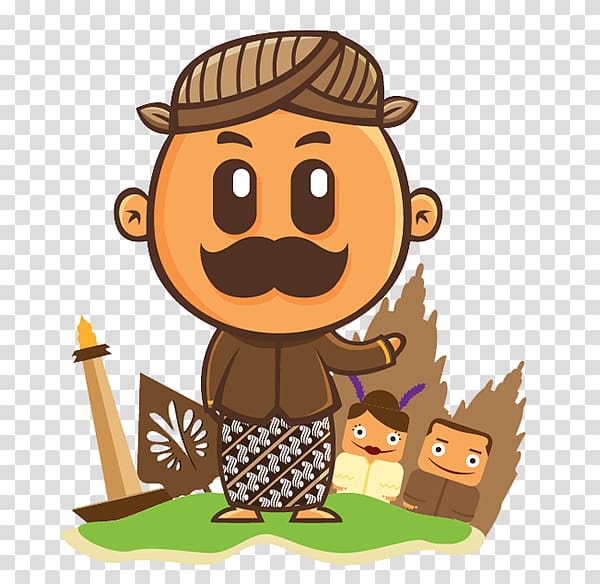 man in brown long-sleeved shirt illustration, Culture of Indonesia Cartoon, others transparent background PNG clipart