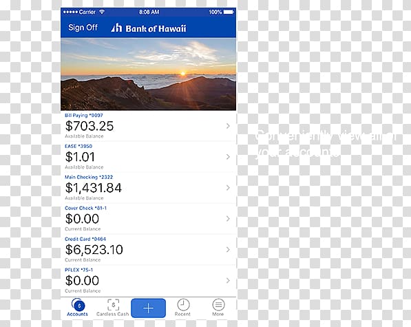 Bank of Hawaii Mobile banking iPhone, Transaction Account transparent background PNG clipart