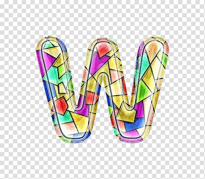 Stained glass, Stained glass letter w transparent background PNG clipart