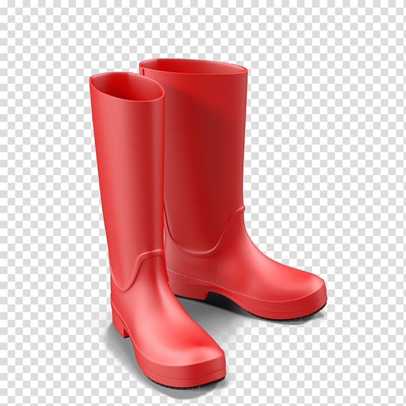 Red Wellington boot , Red rain boots transparent background PNG clipart