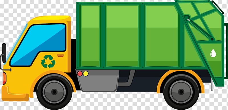 green and yellow dump truck art, Garbage truck Rubbish Bins & Waste Paper Baskets , trash can transparent background PNG clipart