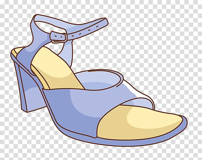 High-heeled footwear Sandal Shoe Cartoon, Cartoon sandals transparent background PNG clipart