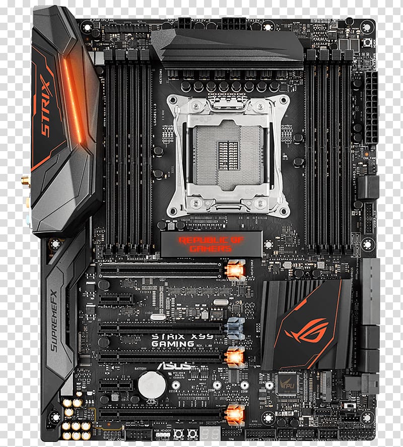 Intel Motherboard LGA 2011 Republic of Gamers ASUS, performance transparent background PNG clipart