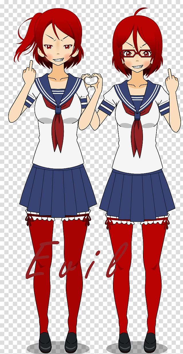 Yandere Simulator Anime Senpai and kōhai Female, Anime transparent  background PNG clipart | HiClipart